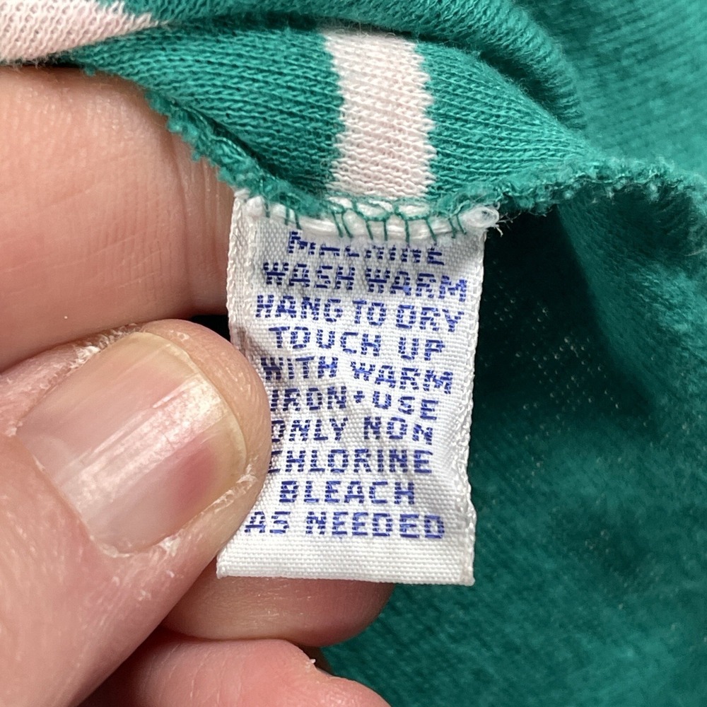 VTG Polo Ralph Lauren Mens Shirt XL Green Blue Red Stripe Preppy Made in USA Y2K - Picture 7 of 9